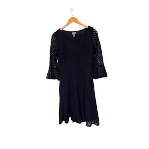 Rabbit Rabbit Rabbit Designs Boho Chic Lace Bell Sleeve Fit Flare Midi‎ Dress 8
